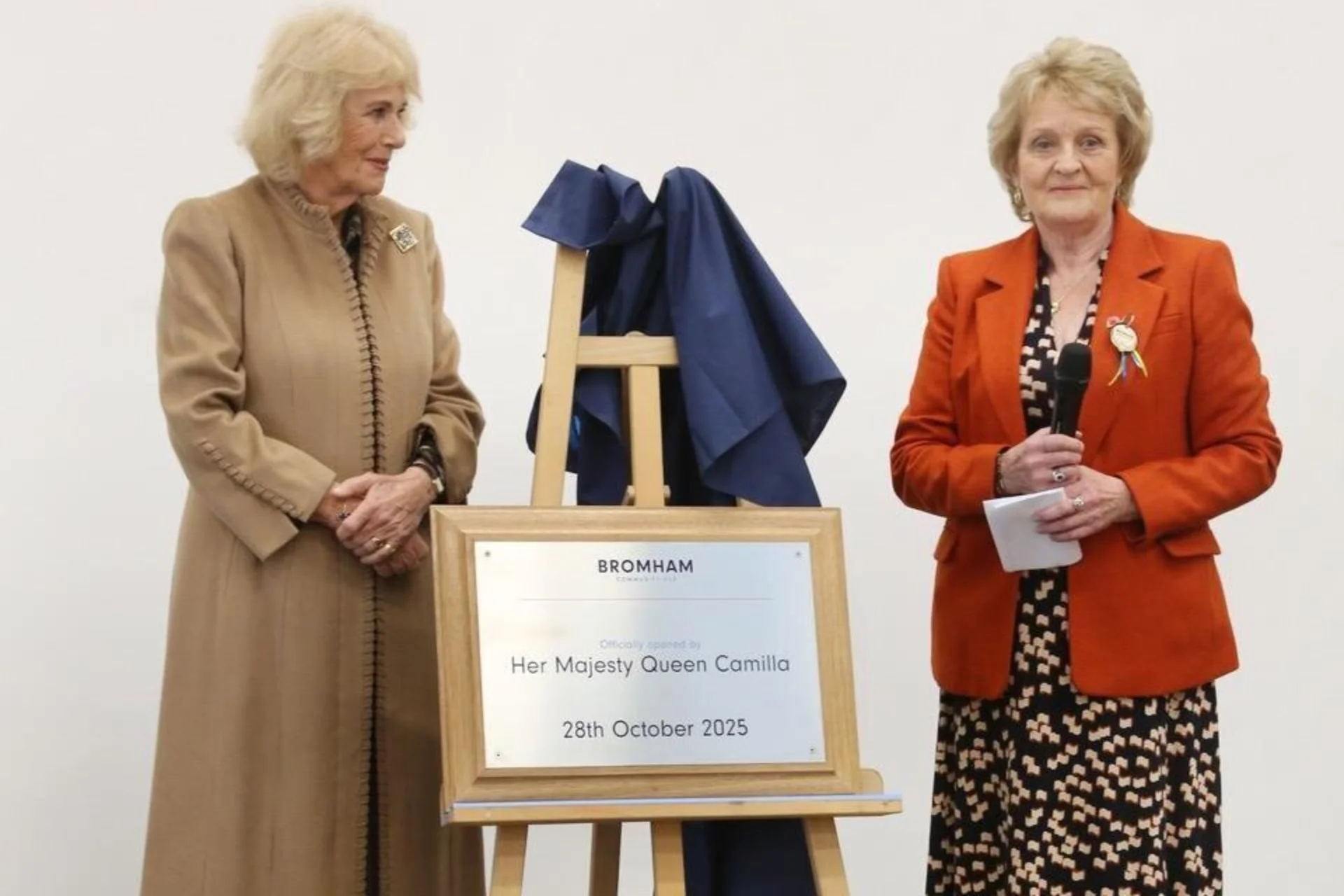 Camilla with Plaque at BCH opening